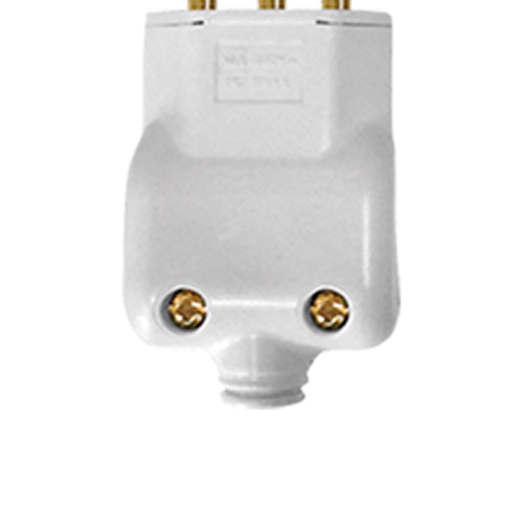 Pacote com 10 Plug Tomada 2 Pinos Macho +T Branco 20A Ilumi