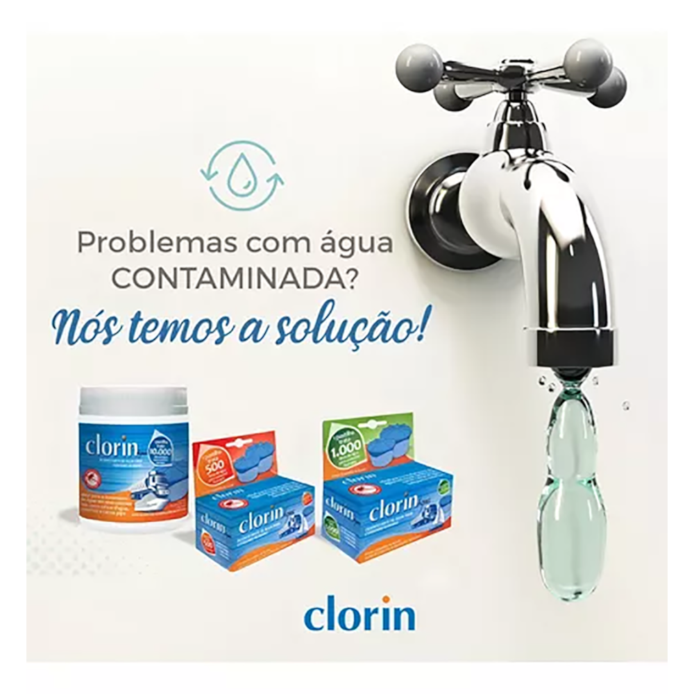 Pastilha Cloro Desinfetante 20g Com 25 Unidades Clorin