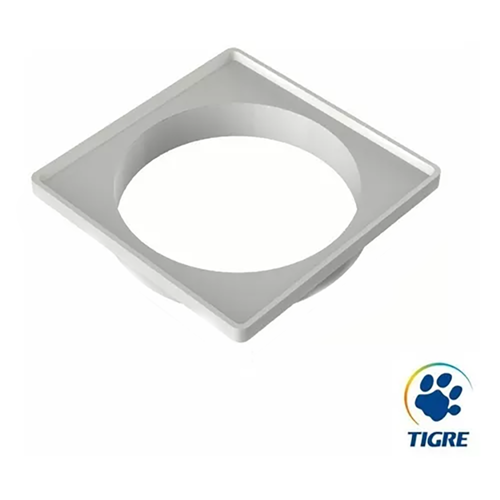 Porta Grelha Quadrada PVC Branca 100mm Tigre