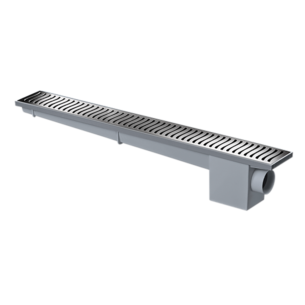 Ralo Linear Modulavel Sifonado 50cm Cinza Cromado Herc