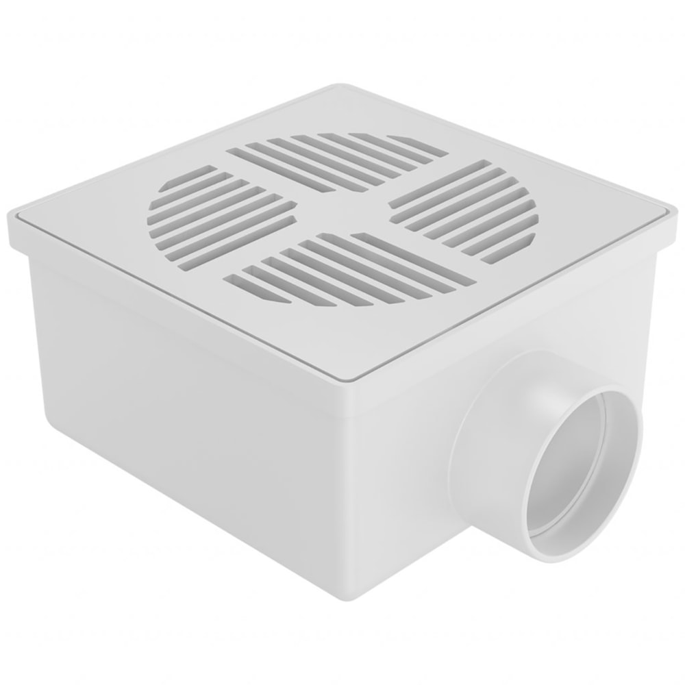 Ralo Quadrado Seco Branco 100mm X 52mm X 40mm Fortlev