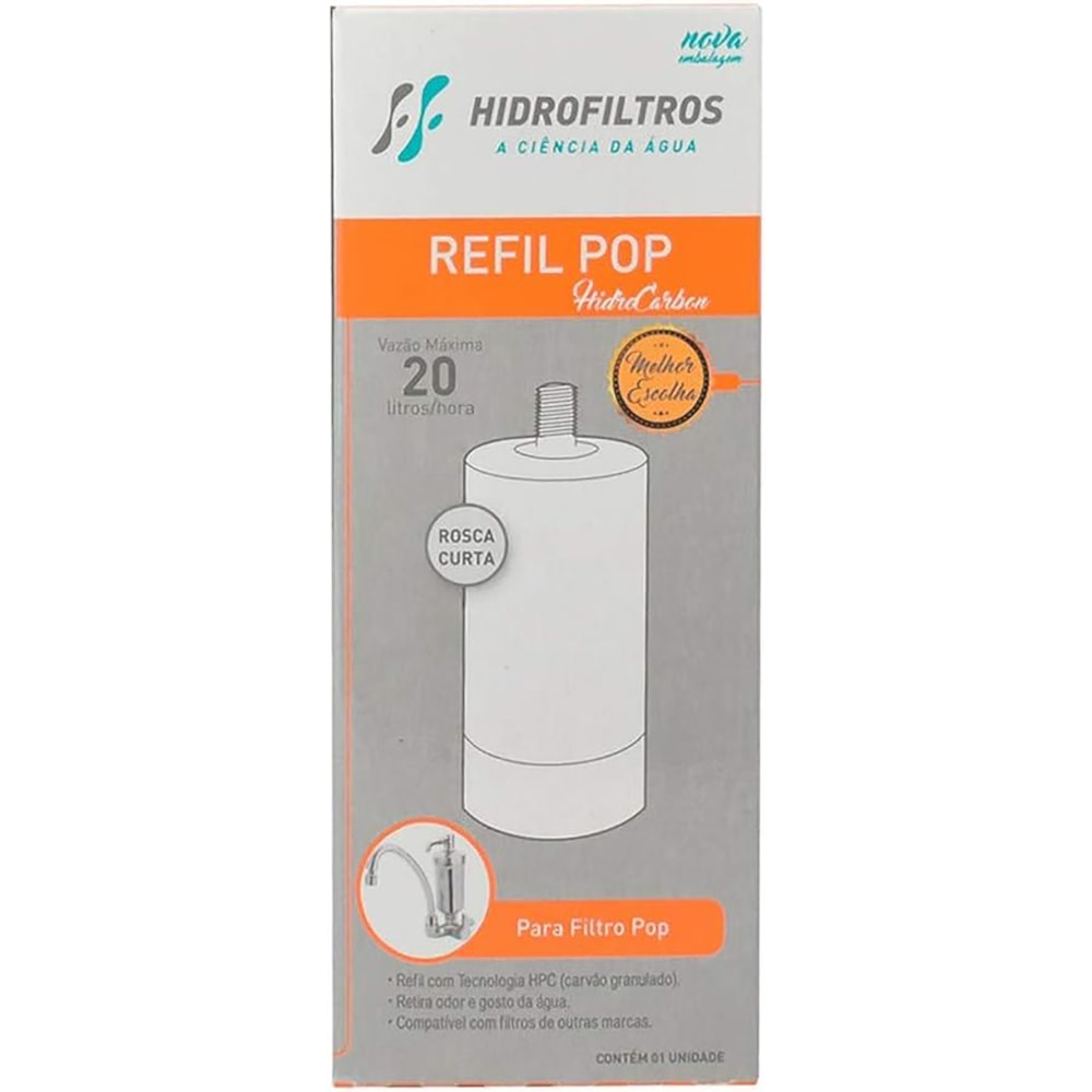 Refil Filtro Purificador de Agua HF40 Hidrofiltros Removedor de Cloro