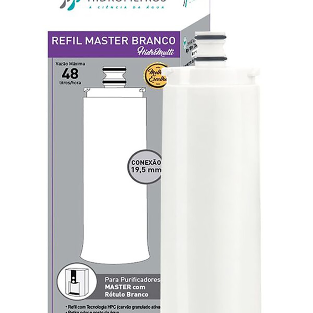 Refil Filtro Purificador de Agua Hidrofiltros Masterfrio Branco