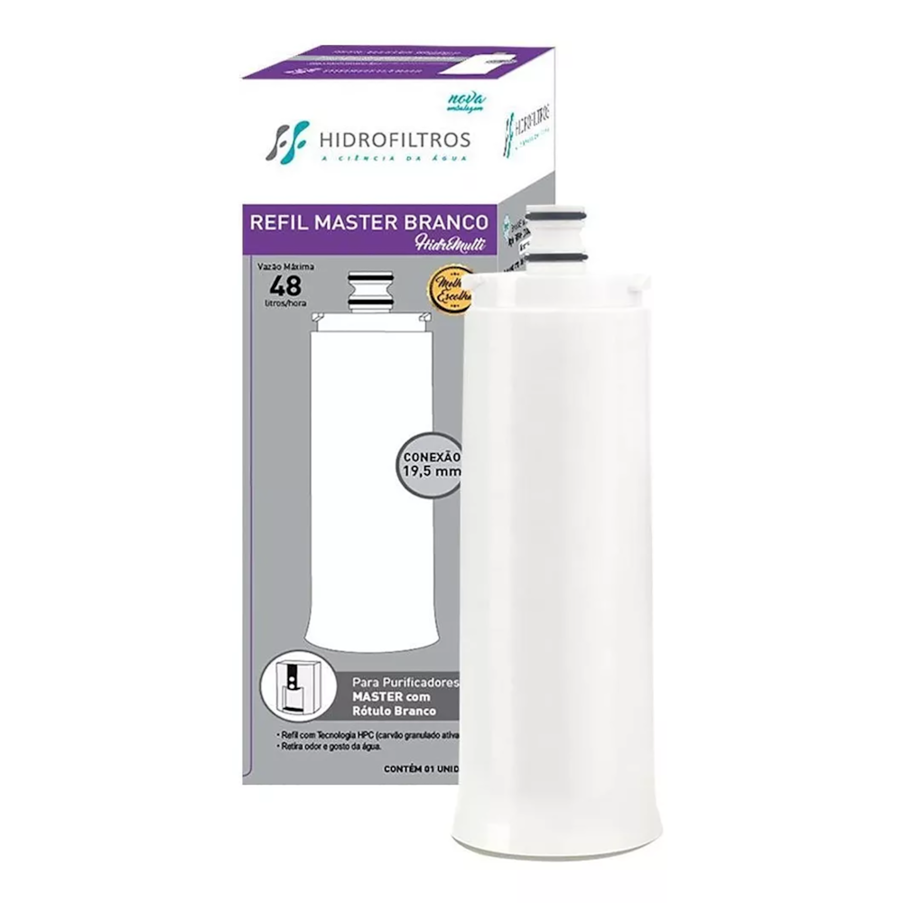 Refil Filtro Purificador de Agua Hidrofiltros Masterfrio Branco