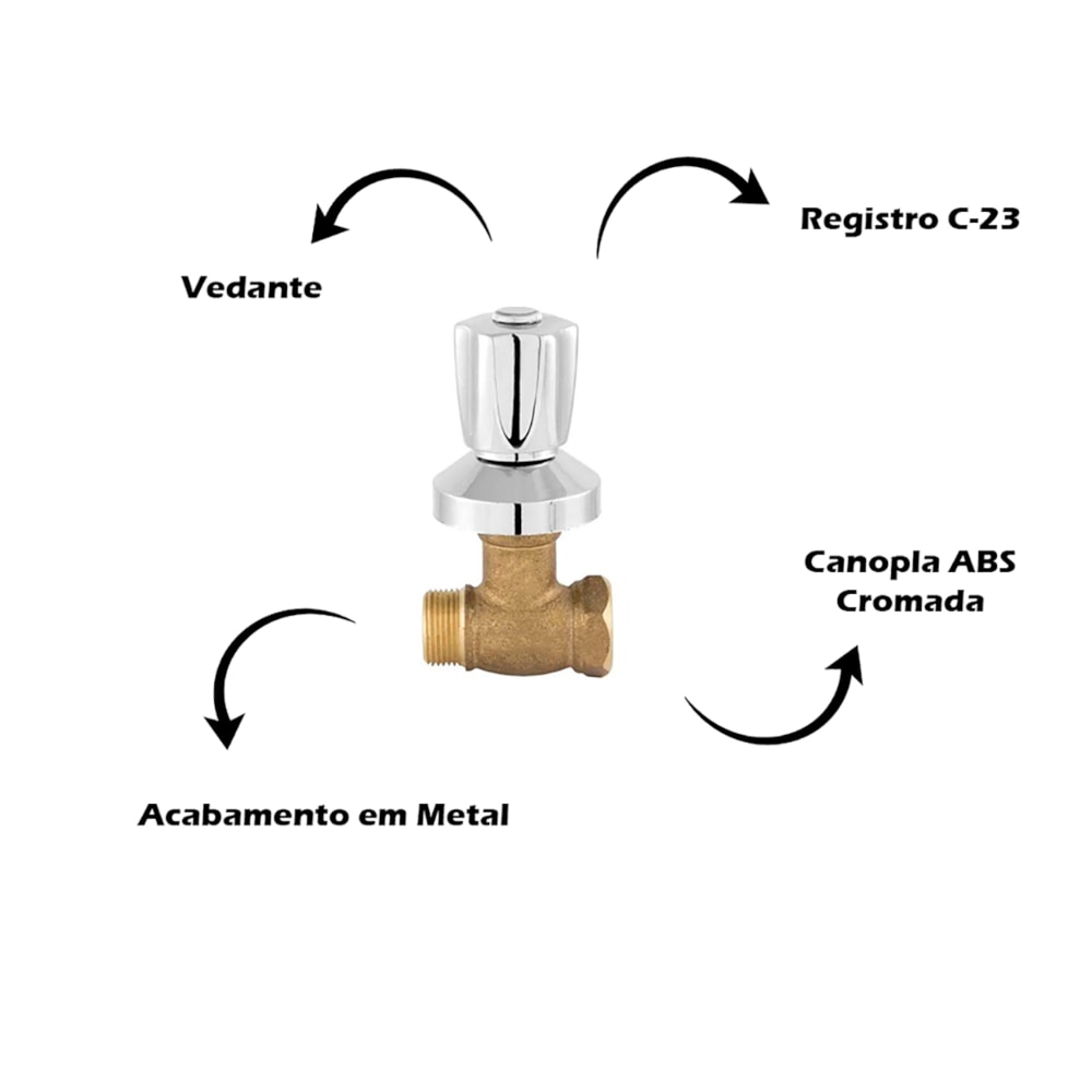 Registro 1416 3/4" C-50 Oliveira Metais