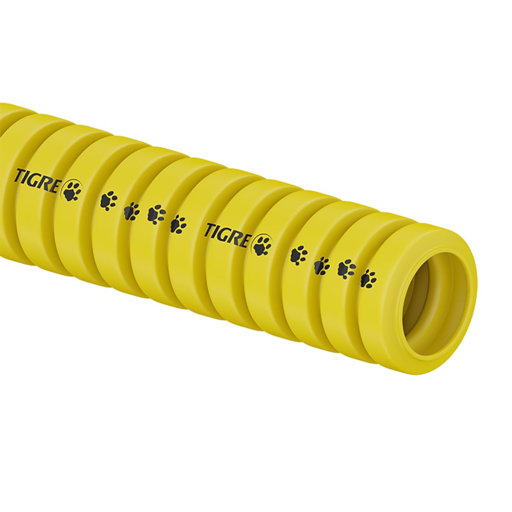 Rolo de 25m Conduite Eletroduto Amarelo Reforçado 1" (32mm) Tigre