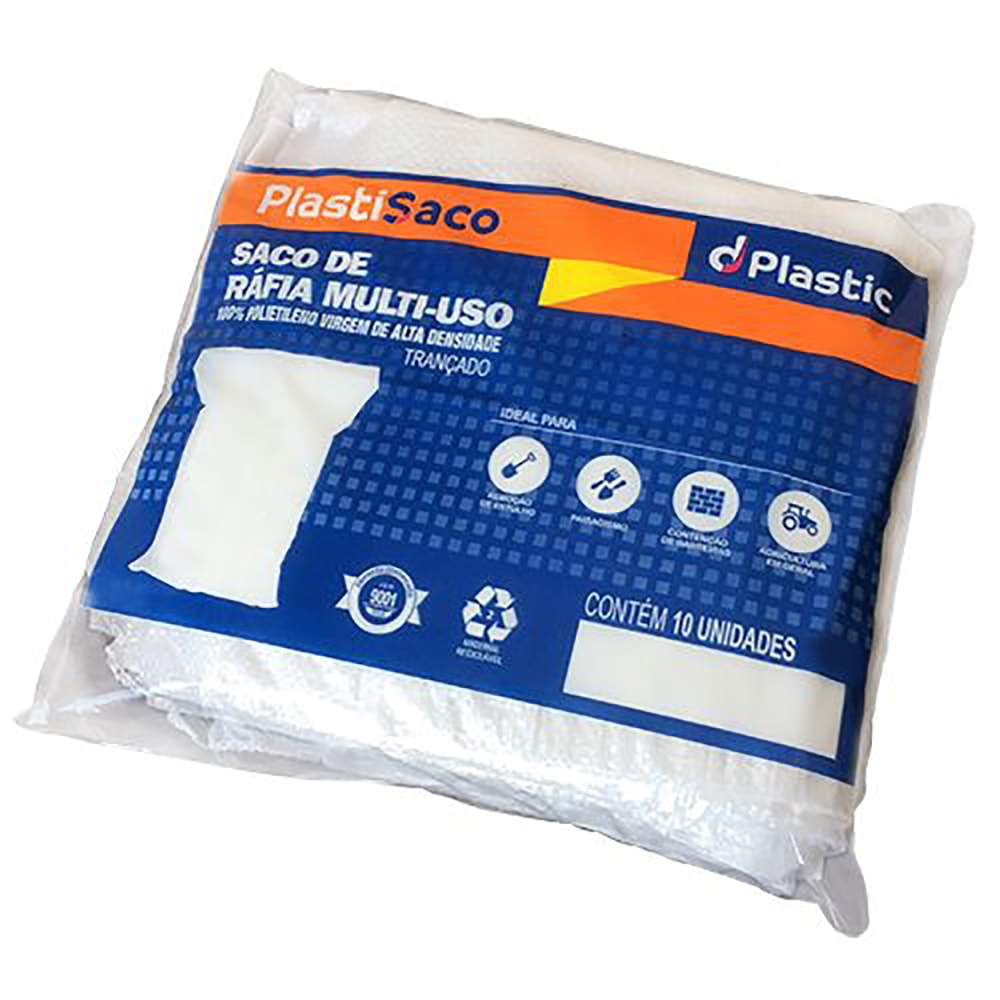 Saco de Ráfia Multiuso PlastiSaco c/10 Un D. Plastic