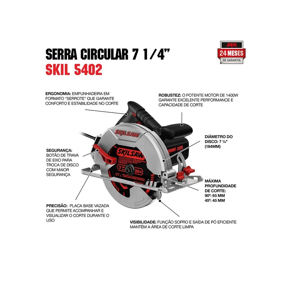 Serra Circular 7 1/4 1200w 5200 Skil