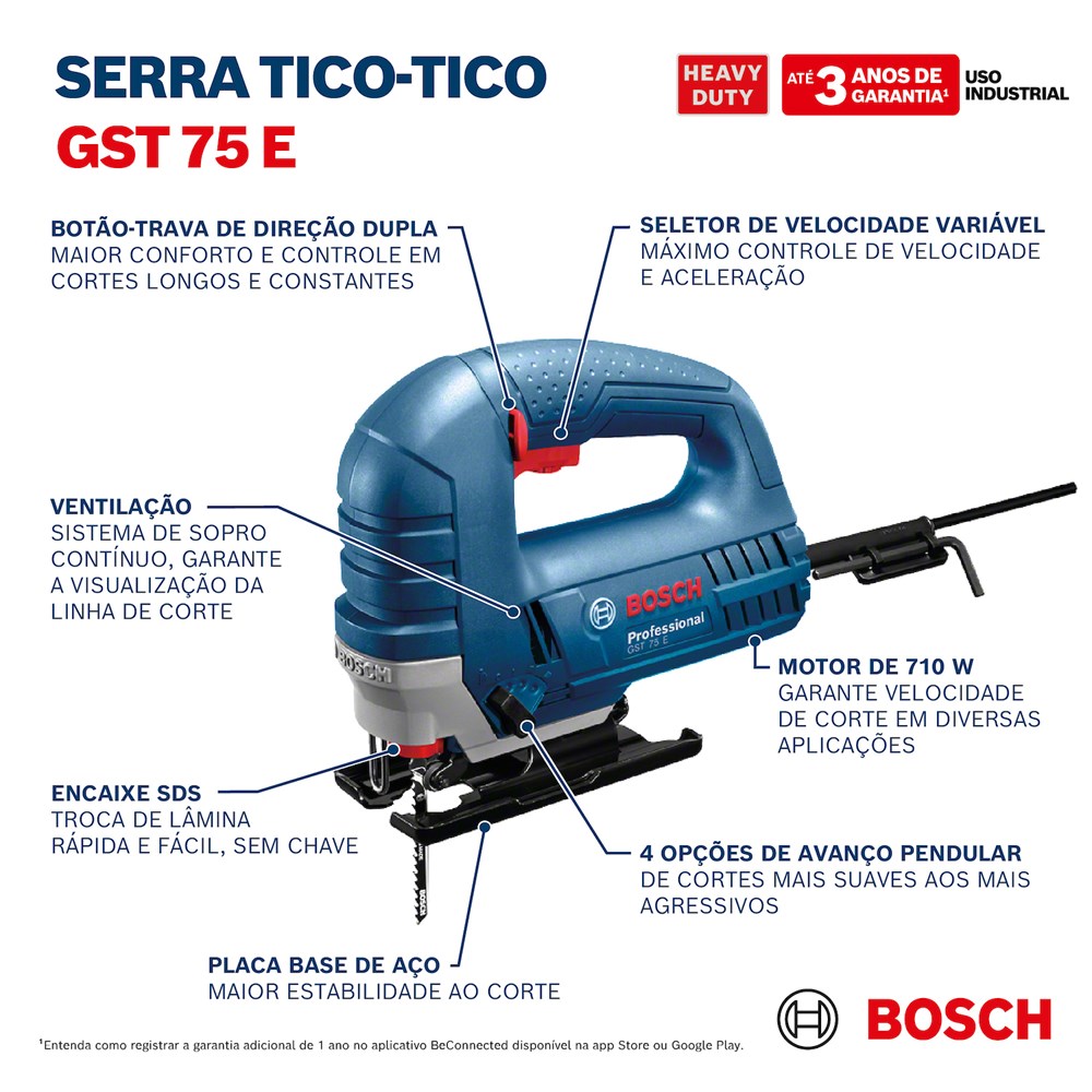 Serra Tico-Tico GST 75 710W Profissional Bosch