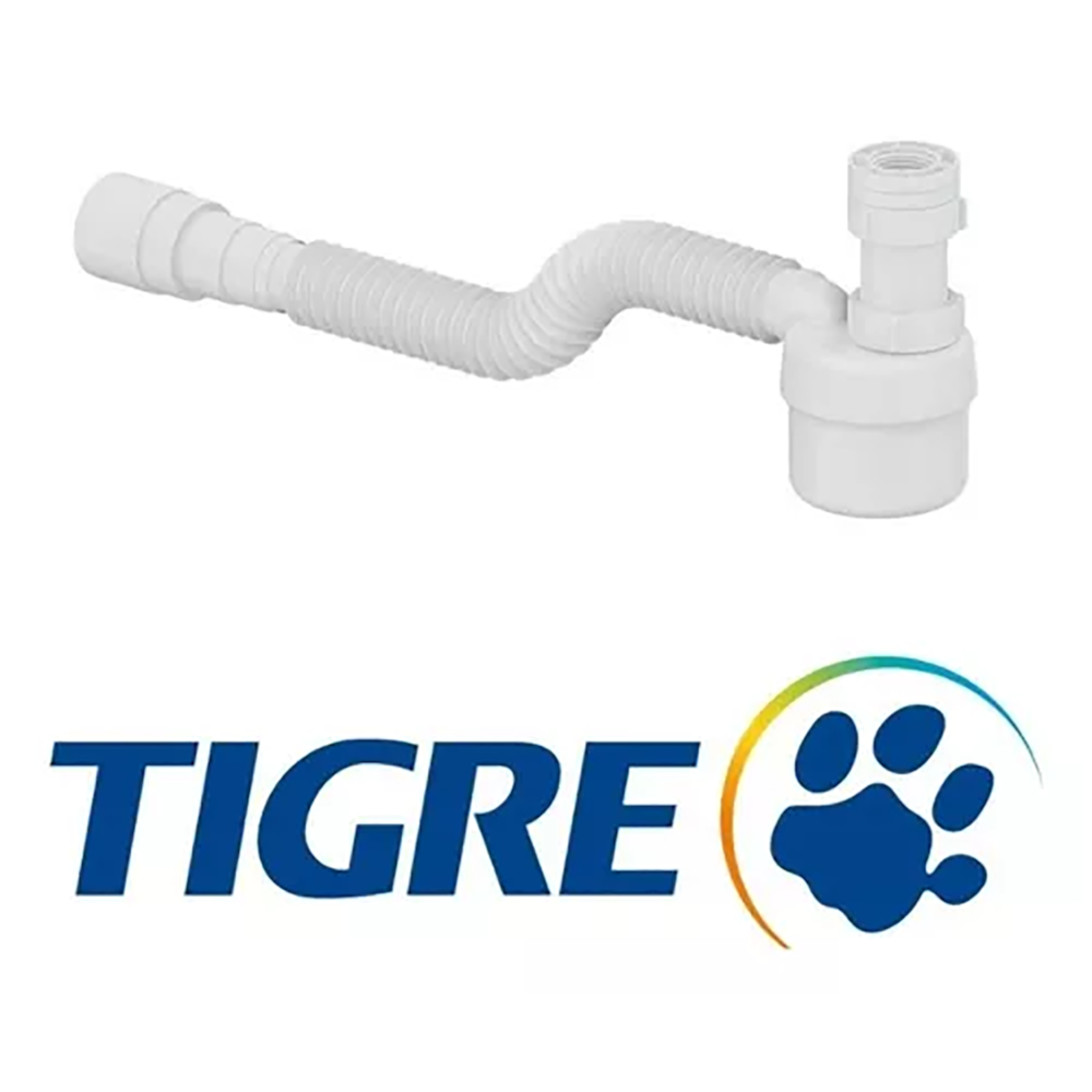 Sifão Copo Ajustável Universal Branco Tigre