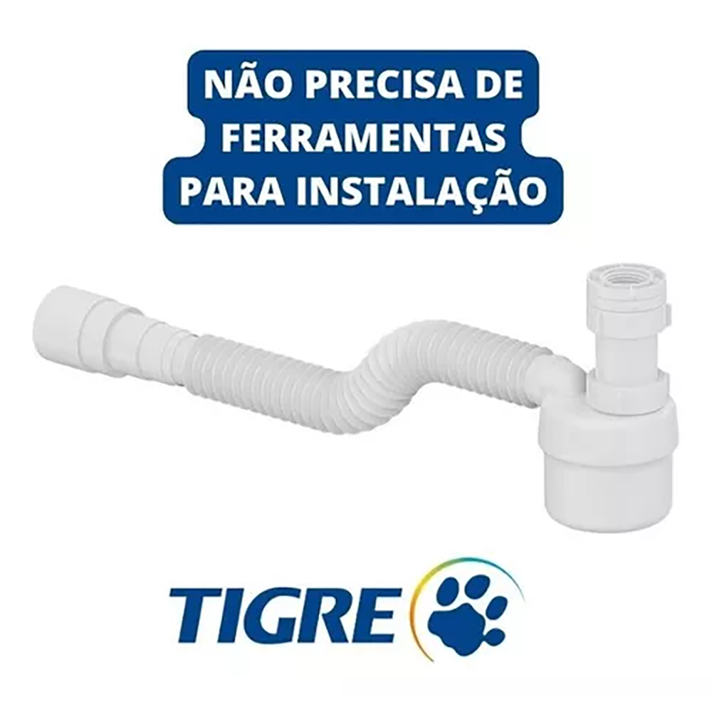 Sifão Copo Ajustável Universal Branco Tigre