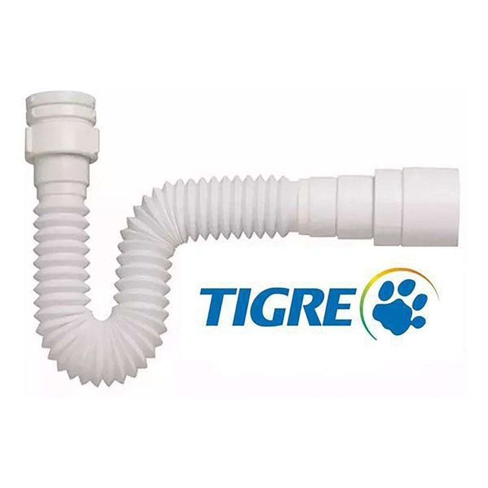 Sifão Universal Simples Extensível 66cm Branco Tigre