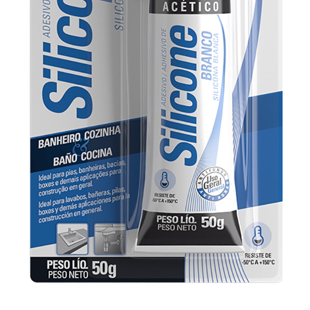 Silicone Acético Branco 50gr Tekbond