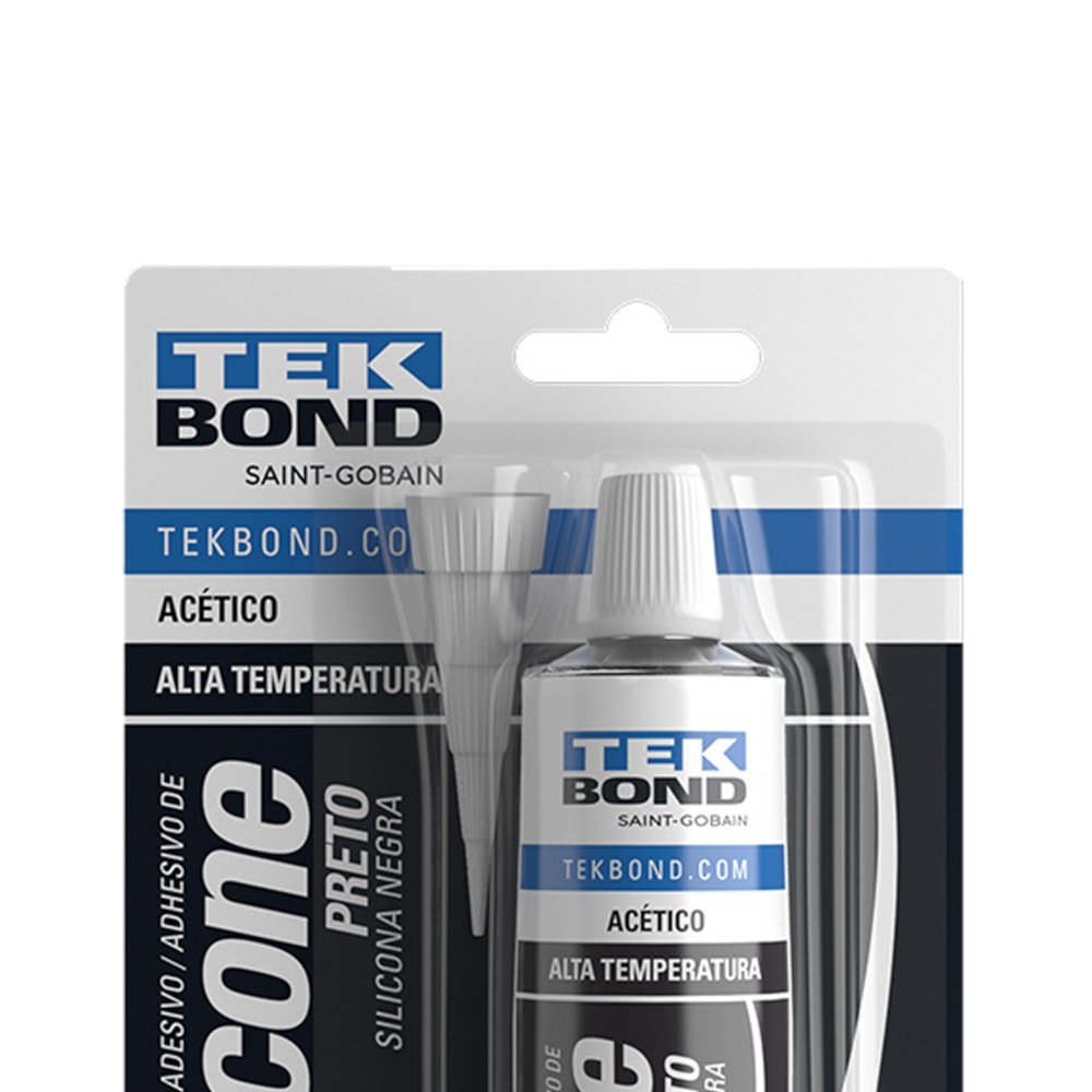 Silicone Preto Alta Temperatura Automotivo 50g Tekbond