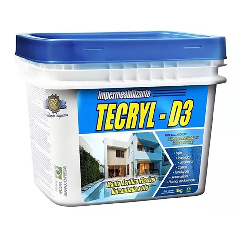 Tecryl D3 impermeabilizante Acrílica Flexível 12kg Tecryl