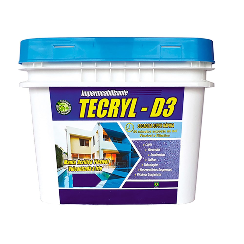 Tecryl D3 impermeabilizante Acrílica Flexível 12kg Tecryl