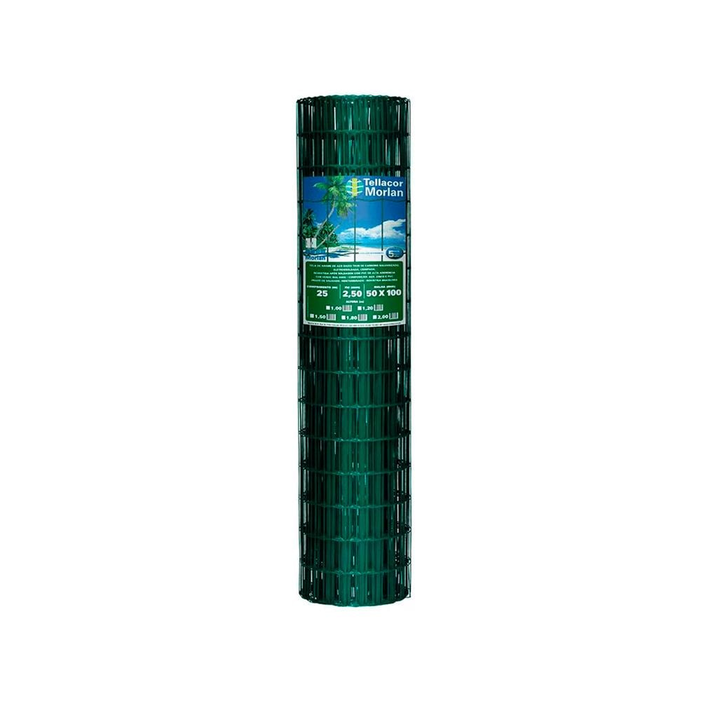 Tela Soldada PVC Verde 25x1,0M Fio 13 Morlan