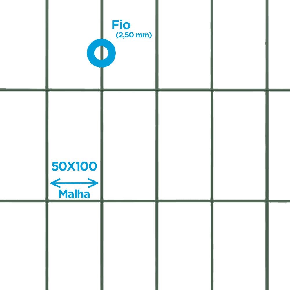 Tela Soldada PVC Verde 25x1,0M Fio 13 Morlan