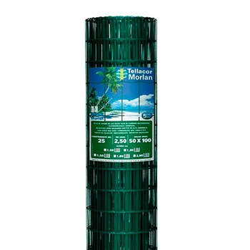 Tela Soldada PVC Verde 25x1,5M Fio 2,50mm Morlan
