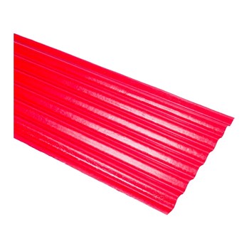 Telha Fibra de Vidro Translúcida Vermelha Ondalev 2.44 x 0,5m Afort