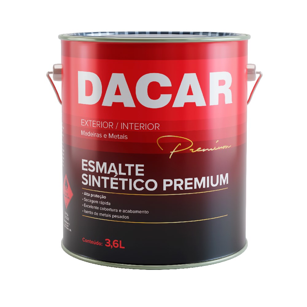 Tinta Esmalte Sintético Fosco Preto Premium Latas Dacar