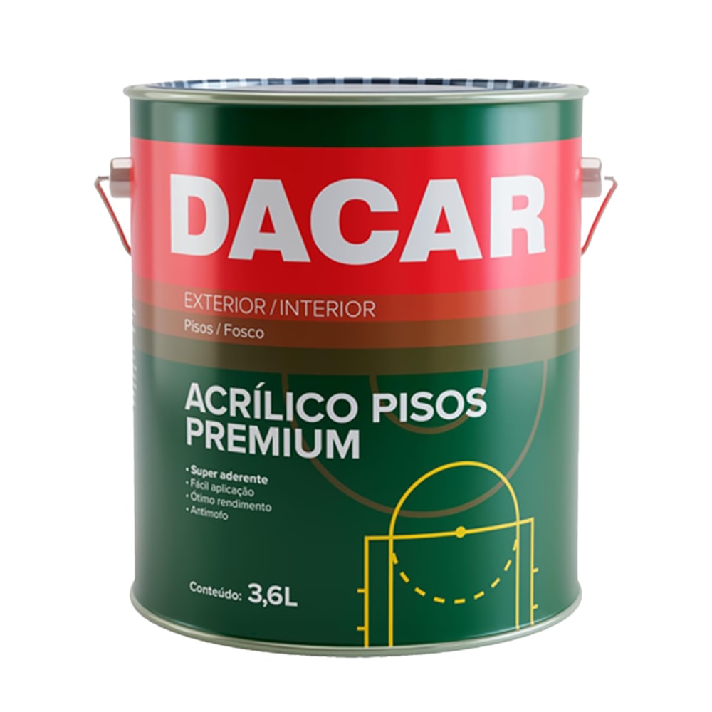 Tinta Piso Acrílico Fosco 3,6L Cores Dacar