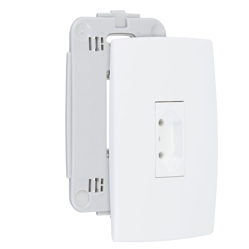 Tomada 2 Pinos + Terra 20a Branco Borne Montado 4x2 Vertical Pial Plus