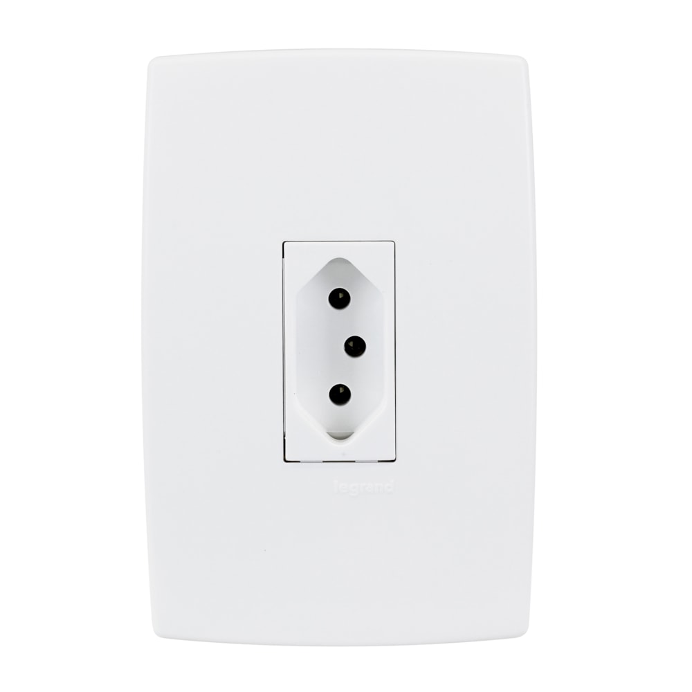 Tomada 2 Pinos + Terra 20a Branco Borne Montado 4x2 Vertical Pial Plus