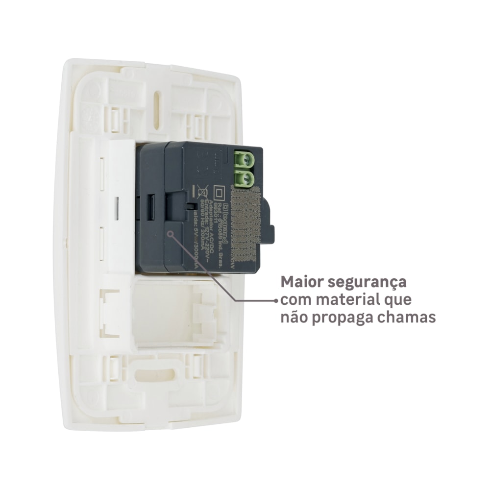 Tomada 2x USB Carregador 3000ma Branco 4x2 Pial Plus