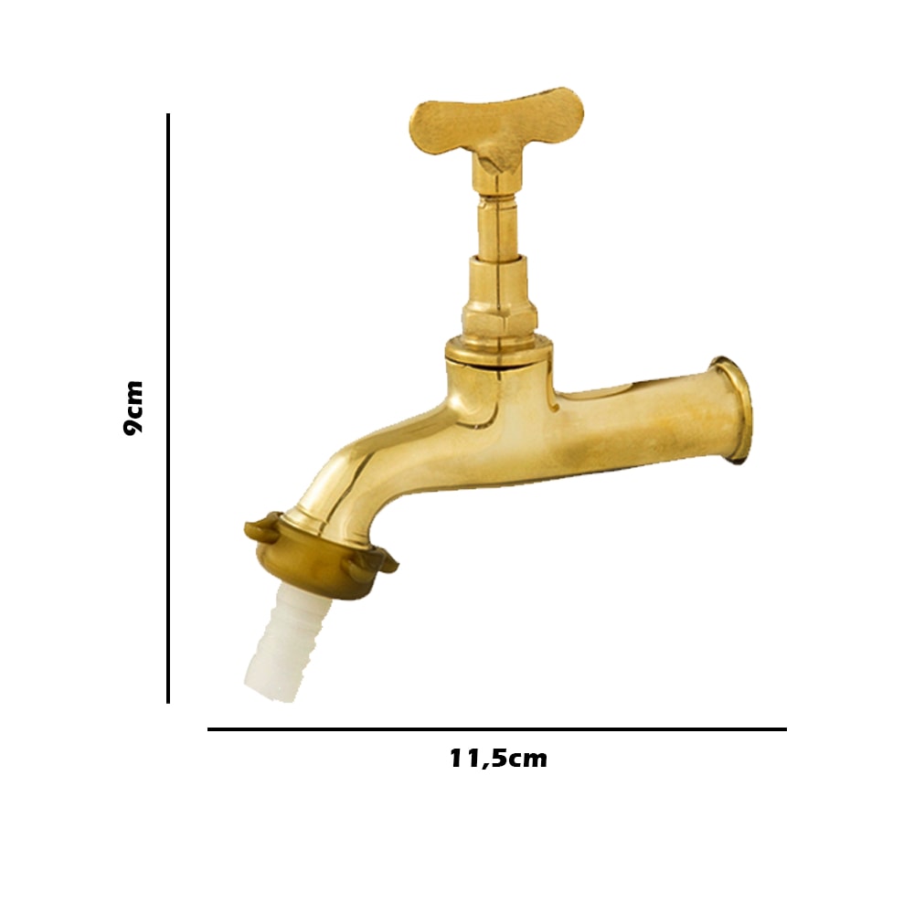 Torneira Jardim 1130 Amarelo 1/2"x3/4" Oliveira Metais