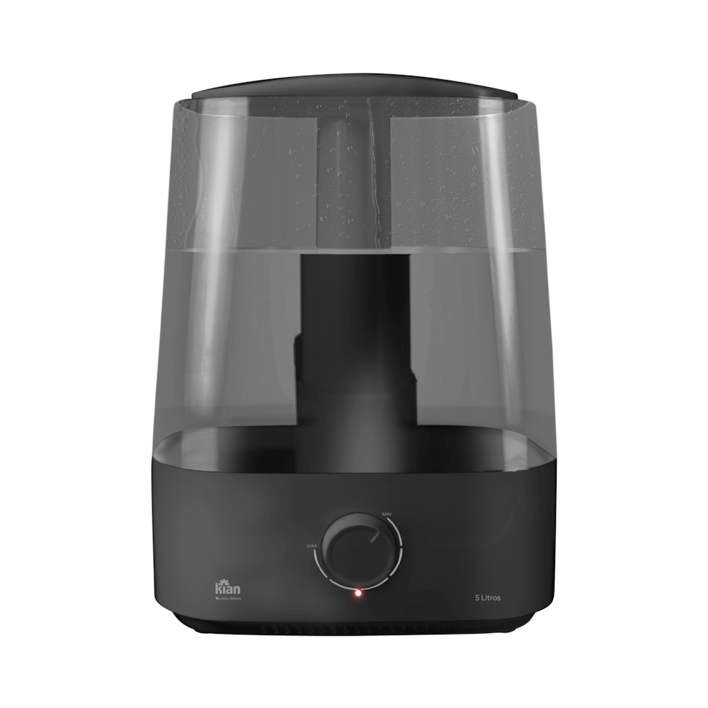 Umidificador de Ar Ambiente Ultrassônico 5L Preto Bivolt Kian