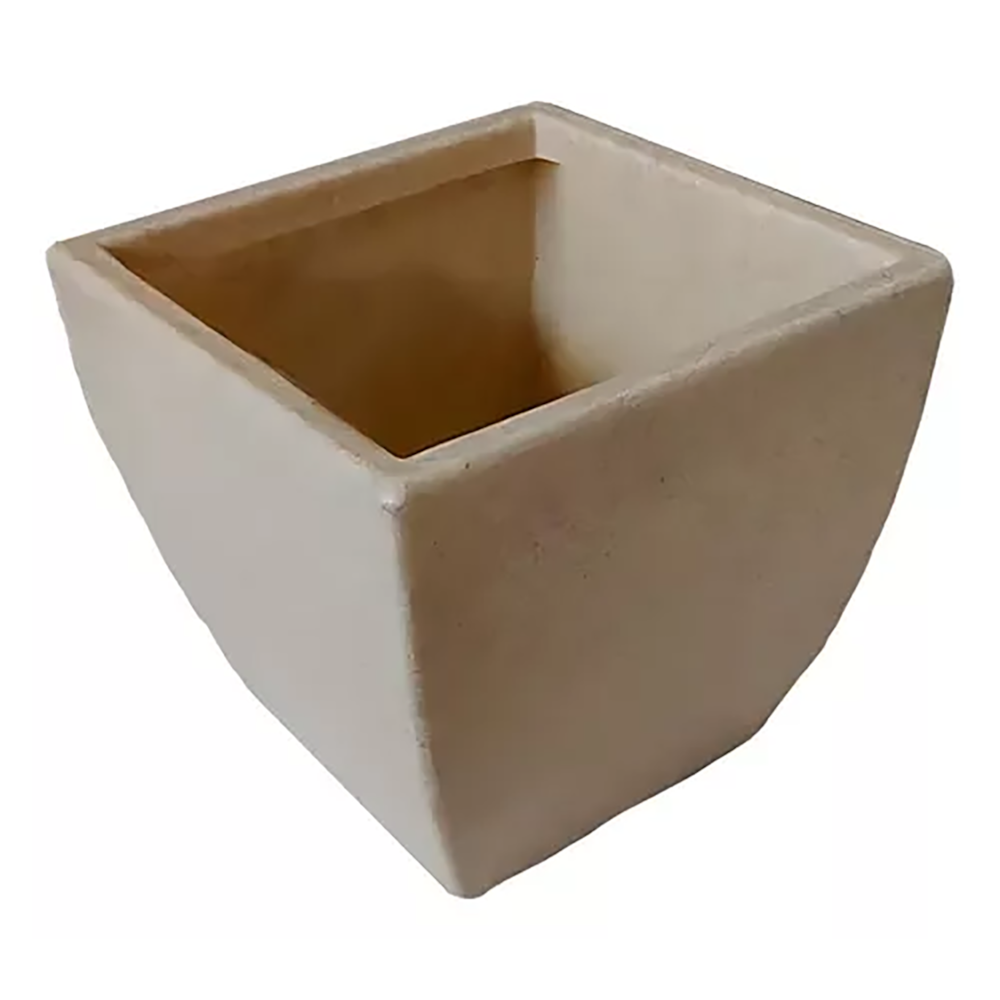 Vaso De Planta Quadrado Bege Apolo 25 cm Pvc Afort